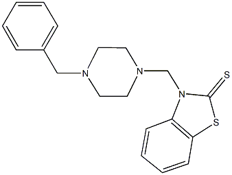 3-[(4-benzyl-1-piperazinyl)methyl]-1,3-benzothiazole-2(3H)-thione Structure