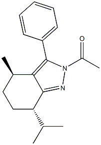 2-acetyl-7-isopropyl-4-methyl-3-phenyl-4,5,6,7-tetrahydro-2H-indazole 구조식 이미지