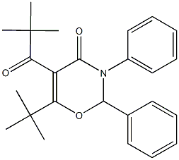 6-tert-butyl-5-(2,2-dimethylpropanoyl)-2,3-diphenyl-2,3-dihydro-4H-1,3-oxazin-4-one Structure