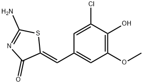 5-(3-chloro-4-hydroxy-5-methoxybenzylidene)-2-imino-1,3-thiazolidin-4-one Structure