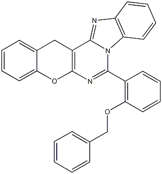 7-[2-(benzyloxy)phenyl]-14H-chromeno[2',3':4,5]pyrimido[1,6-a]benzimidazole Structure