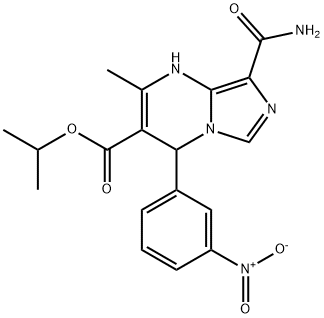 isopropyl 8-(aminocarbonyl)-4-{3-nitrophenyl}-2-methyl-1,4-dihydroimidazo[1,5-a]pyrimidine-3-carboxylate Structure