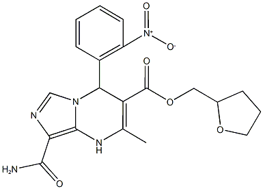 tetrahydro-2-furanylmethyl 8-(aminocarbonyl)-4-{2-nitrophenyl}-2-methyl-1,4-dihydroimidazo[1,5-a]pyrimidine-3-carboxylate 구조식 이미지