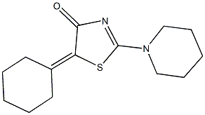5-cyclohexylidene-2-(1-piperidinyl)-1,3-thiazol-4(5H)-one Structure