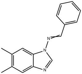 N-benzylidene-N-(5,6-dimethyl-1H-benzimidazol-1-yl)amine Structure