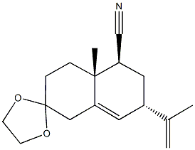 5-cyano-7-isopropenyl-4a-methyl-1,2,3,4,4a,5,6,7-octahydronaphthalene-2-spiro-2'-[1,3]-dioxolane Structure