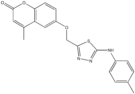 4-methyl-6-{[5-(4-toluidino)-1,3,4-thiadiazol-2-yl]methoxy}-2H-chromen-2-one Structure