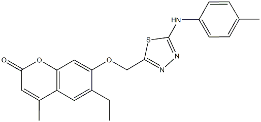 6-ethyl-4-methyl-7-{[5-(4-toluidino)-1,3,4-thiadiazol-2-yl]methoxy}-2H-chromen-2-one Structure