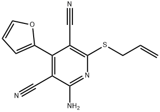 2-(allylsulfanyl)-6-amino-4-(2-furyl)-3,5-pyridinedicarbonitrile 구조식 이미지