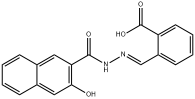 2-[2-(3-hydroxy-2-naphthoyl)carbohydrazonoyl]benzoic acid Structure