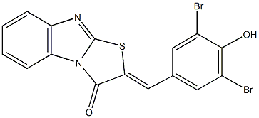 2-(3,5-dibromo-4-hydroxybenzylidene)[1,3]thiazolo[3,2-a]benzimidazol-3(2H)-one 구조식 이미지