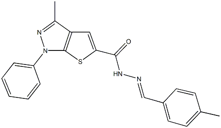3-methyl-N'-(4-methylbenzylidene)-1-phenyl-1H-thieno[2,3-c]pyrazole-5-carbohydrazide 구조식 이미지