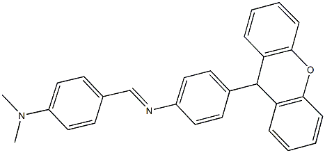 N-[4-(dimethylamino)benzylidene]-N-[4-(9H-xanthen-9-yl)phenyl]amine Structure