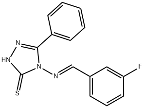 4-[(3-fluorobenzylidene)amino]-5-phenyl-4H-1,2,4-triazol-3-yl hydrosulfide Structure