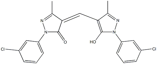 2-(3-chlorophenyl)-4-{[1-(3-chlorophenyl)-5-hydroxy-3-methyl-1H-pyrazol-4-yl]methylene}-5-methyl-2,4-dihydro-3H-pyrazol-3-one Structure