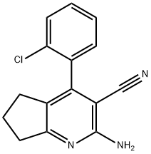 2-amino-4-(2-chlorophenyl)-6,7-dihydro-5H-cyclopenta[b]pyridine-3-carbonitrile 구조식 이미지