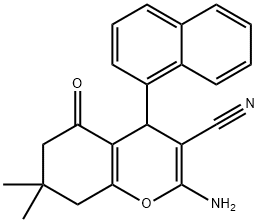 2-amino-7,7-dimethyl-4-(1-naphthyl)-5-oxo-5,6,7,8-tetrahydro-4H-chromene-3-carbonitrile Structure