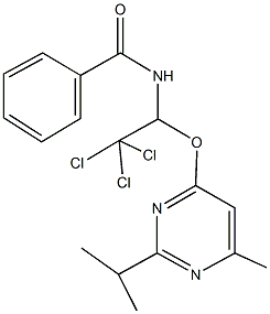 N-{2,2,2-trichloro-1-[(2-isopropyl-6-methyl-4-pyrimidinyl)oxy]ethyl}benzamide 구조식 이미지