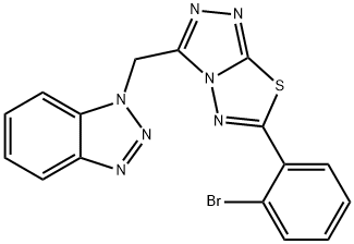 1-{[6-(2-bromophenyl)[1,2,4]triazolo[3,4-b][1,3,4]thiadiazol-3-yl]methyl}-1H-1,2,3-benzotriazole Structure