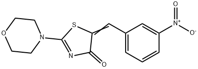 5-{3-nitrobenzylidene}-2-(4-morpholinyl)-1,3-thiazol-4(5H)-one 구조식 이미지