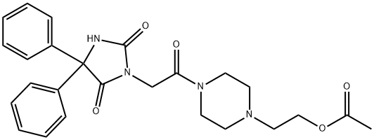 2-{4-[2-(2,5-dioxo-4,4-diphenyl-1-imidazolidinyl)acetyl]-1-piperazinyl}ethyl acetate Structure