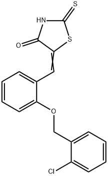 5-{2-[(2-chlorobenzyl)oxy]benzylidene}-2-thioxo-1,3-thiazolidin-4-one Structure
