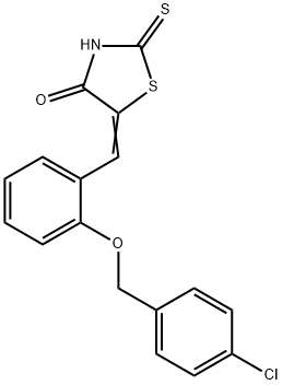 5-{2-[(4-chlorobenzyl)oxy]benzylidene}-2-thioxo-1,3-thiazolidin-4-one Structure