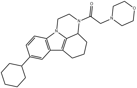 8-cyclohexyl-3-(4-morpholinylacetyl)-2,3,3a,4,5,6-hexahydro-1H-pyrazino[3,2,1-jk]carbazole 구조식 이미지