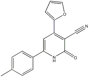 4-(2-furyl)-6-(4-methylphenyl)-2-oxo-1,2-dihydro-3-pyridinecarbonitrile Structure
