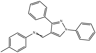 N-[(1,3-diphenyl-1H-pyrazol-4-yl)methylene]-N-(4-methylphenyl)amine 구조식 이미지