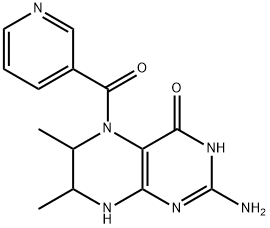 2-amino-6,7-dimethyl-5-(3-pyridinylcarbonyl)-5,6,7,8-tetrahydro-4(3H)-pteridinone Structure