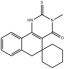 3-methyl-2-thioxo-2,3,5,6-tetrahydrospiro(benzo[h]quinazoline-5,1'-cyclohexane)-4(1H)-one 구조식 이미지