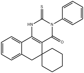 3-phenyl-2-thioxo-2,3,5,6-tetrahydrospiro(benzo[h]quinazoline-5,1'-cyclohexane)-4(1H)-one 구조식 이미지