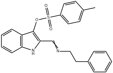 2-{[(2-phenylethyl)imino]methyl}-1H-indol-3-yl 4-methylbenzenesulfonate 구조식 이미지