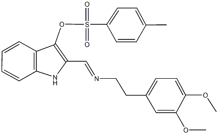 2-({[2-(3,4-dimethoxyphenyl)ethyl]imino}methyl)-1H-indol-3-yl 4-methylbenzenesulfonate Structure