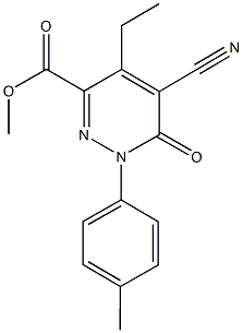 methyl 5-cyano-4-ethyl-1-(4-methylphenyl)-6-oxo-1,6-dihydro-3-pyridazinecarboxylate 구조식 이미지