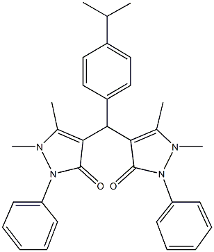 4-[(1,5-dimethyl-3-oxo-2-phenyl-2,3-dihydro-1H-pyrazol-4-yl)(4-isopropylphenyl)methyl]-1,5-dimethyl-2-phenyl-1,2-dihydro-3H-pyrazol-3-one 구조식 이미지