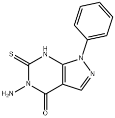 5-amino-1-phenyl-6-sulfanyl-1,5-dihydro-4H-pyrazolo[3,4-d]pyrimidin-4-one 구조식 이미지