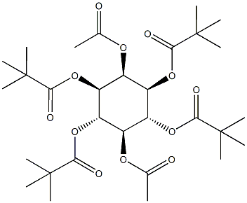 2,5-bis(acetyloxy)-3,4,6-tris[(2,2-dimethylpropanoyl)oxy]cyclohexyl pivalate Structure