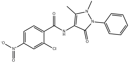 2-chloro-N-(1,5-dimethyl-3-oxo-2-phenyl-2,3-dihydro-1H-pyrazol-4-yl)-4-nitrobenzamide Structure