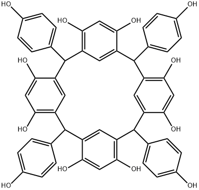 2,8,14,20-tetrakis(4-hydroxyphenyl)pentacyclo[19.3.1.1~3,7~.1~9,13~.1~15,19~]octacosa-1(25),3(28),4,6,9(27),10,12,15(26),16,18,21,23-dodecaene-4,6,10,12,16,18,22,24-octol 구조식 이미지