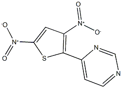 4-{3,5-bisnitro-2-thienyl}pyrimidine Structure