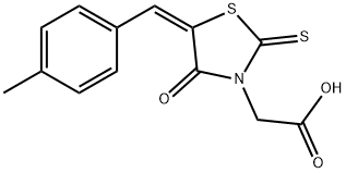 [5-(4-methylbenzylidene)-4-oxo-2-thioxo-1,3-thiazolidin-3-yl]acetic acid 구조식 이미지