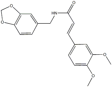 N-(1,3-benzodioxol-5-ylmethyl)-3-(3,4-dimethoxyphenyl)acrylamide 구조식 이미지