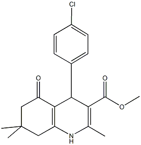 methyl 4-(4-chlorophenyl)-2,7,7-trimethyl-5-oxo-1,4,5,6,7,8-hexahydro-3-quinolinecarboxylate Structure