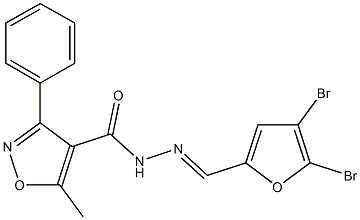 N'-[(4,5-dibromo-2-furyl)methylene]-5-methyl-3-phenyl-4-isoxazolecarbohydrazide Structure