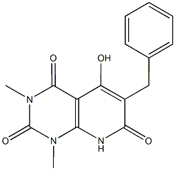 6-benzyl-5-hydroxy-1,3-dimethylpyrido[2,3-d]pyrimidine-2,4,7(1H,3H,8H)-trione 구조식 이미지