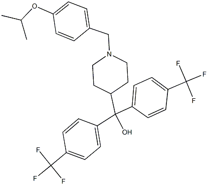 [1-(4-isopropoxybenzyl)-4-piperidinyl]{bis[4-(trifluoromethyl)phenyl]}methanol Structure