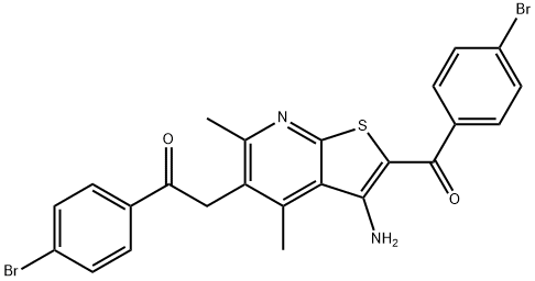 2-[3-amino-2-(4-bromobenzoyl)-4,6-dimethylthieno[2,3-b]pyridin-5-yl]-1-(4-bromophenyl)ethanone Structure