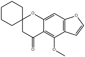 4'-methoxy-6',7'-dihydrospiro(cyclohexane-1,7'-[5'H]-furo[3,2-g]chromene)-5'-one Structure